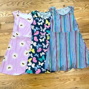Dress bundle of 3 sleeveless dresses, size 7-8 in excellentnt shape